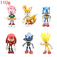 New whole set sale Sonic Tails Werehog Action Figures Blue Shadow Doll Cartoon Figurines Collectible Dolls Kids Hedgehog Toy-6PCS Sonic-