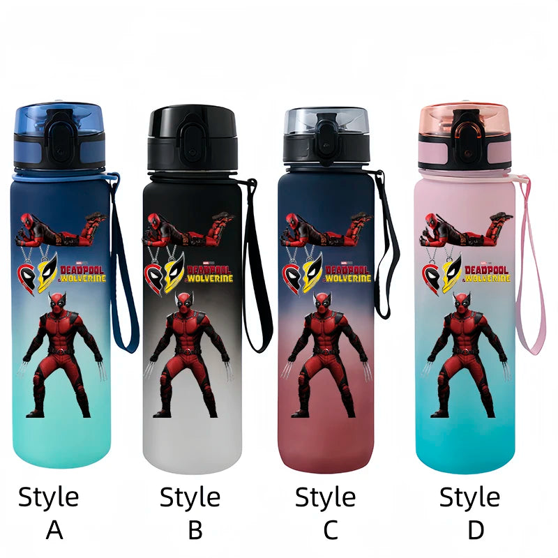 Marvel Deadpool and Wolverine Sports Bottle - 650ML Large Capacity Outdoor Straight Cup - Gift for Students-ss7-Style D-