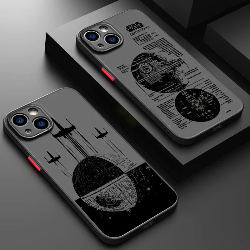 Disney Star Wars Battleship Frosted Translucent Case for iPhone 15 14 13 - Soft, Protective, Mini Cover-