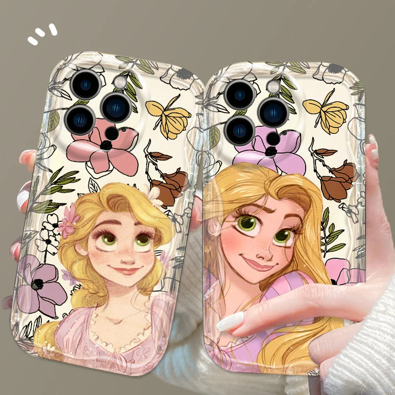 Disney Rapunzel Cute Phone Case for iPhone 15 14 13 12 11 - Wave Oil Funda Cover-