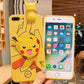 For iPhone 6 6s 7 8 X Xs Max XR 11 12 13 14 15 16 Pro Max SE - Pokémon Pikachu Phone Case with Holder Rope-