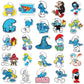 50pcs Smurfs Graffiti Cartoon Stickers - DIY Suitcase Laptop Decals, Retro Water Bottle or Guitar Decor Set-black-