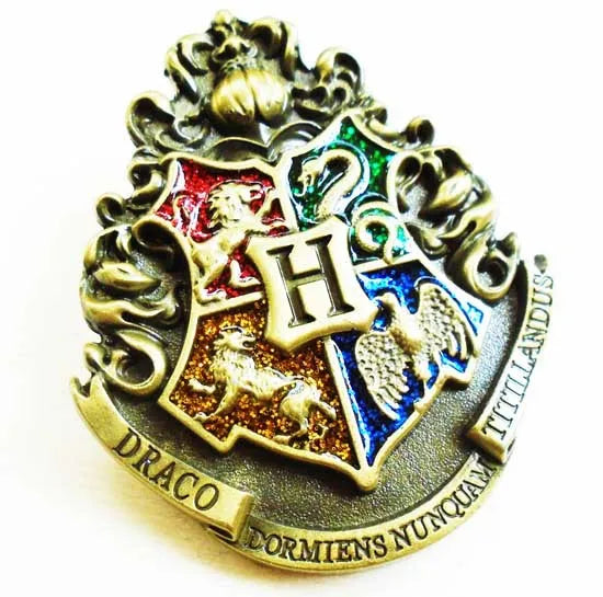 Harry Potter Brooch Pins - Hogwarts House Badges for Gryffindor and Slytherin Fans-