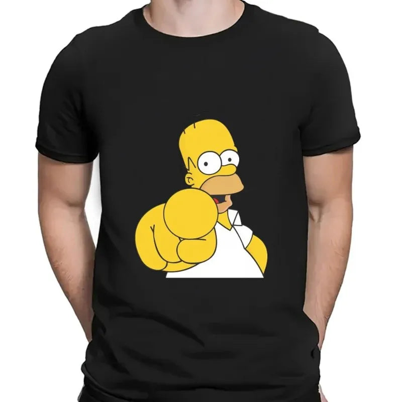 Cartoon Simpsons Cotton Breathable T-Shirt - Casual Wear for Men and Women - Great Husband or Dad Gift-Black 4-M-