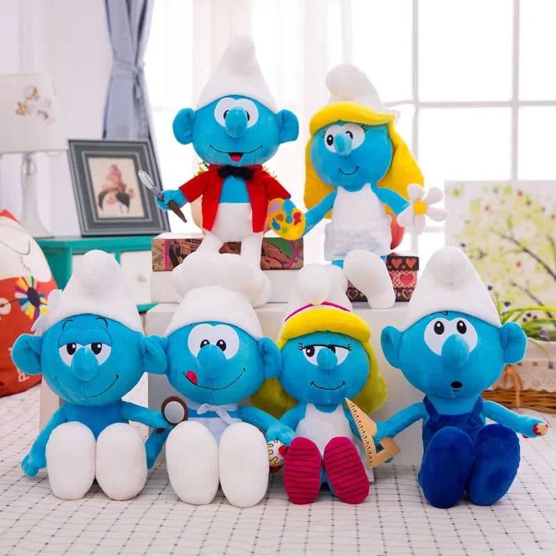 2023 New 40cm Cartoon Character Creative Smurf Cute Plush Toy Kawaii Doll Children’s Soothing Toy Birthday Gift Christmas Gift-