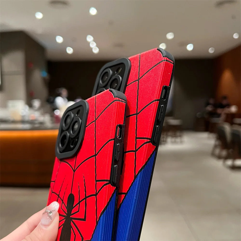 Spider-Man Phone Case for iPhone 16 15 14 13 12 11 Pro Max - Soft Silicone Cartoon Cover-