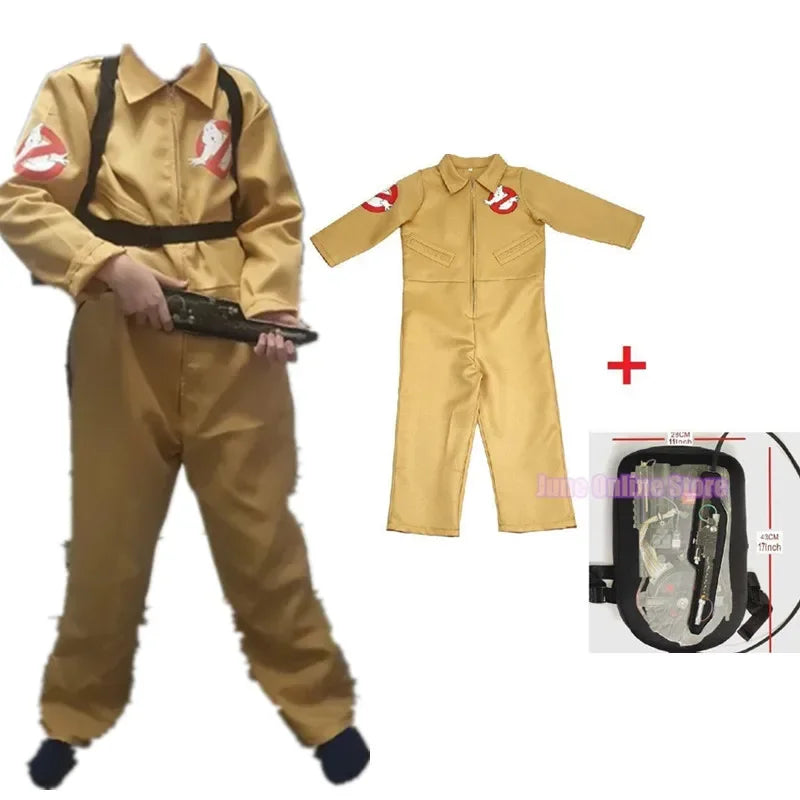 Ghostbusters Halloween Costume - Jumpsuit with Bag for Adults and Kids Ages 3-15-