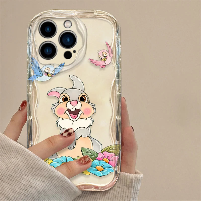 Bambi Thumper Friend Phone Case for iPhone 15 14 13 12 11 - Wave Oil Cover-