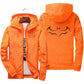 2024 New Bat Printing Zipper Windproof Jacket Men Women Hoodies Sunscreen Clothing Casual Sport Long Sleeve Hooded Coat Thin Top-Orange-02-4XL 80-85kg-