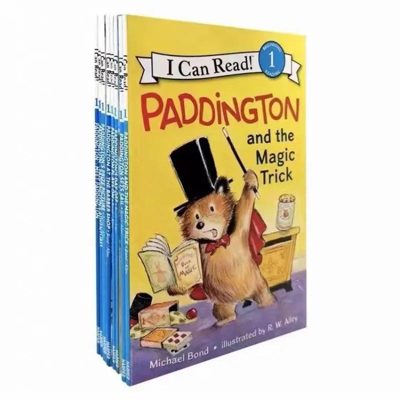 8 Books/set English Picture Book - I Can Read Paddington Cartoon Storybook Kids Early Education Children's Learning Book Add Audio-8 books-