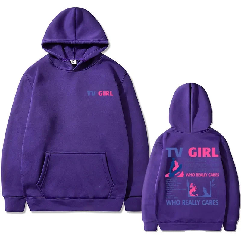 French Exit Hoodie - TV Girl Album Print - Oversized Gothic Sweatshirts for Men or Women-purple-XXL-