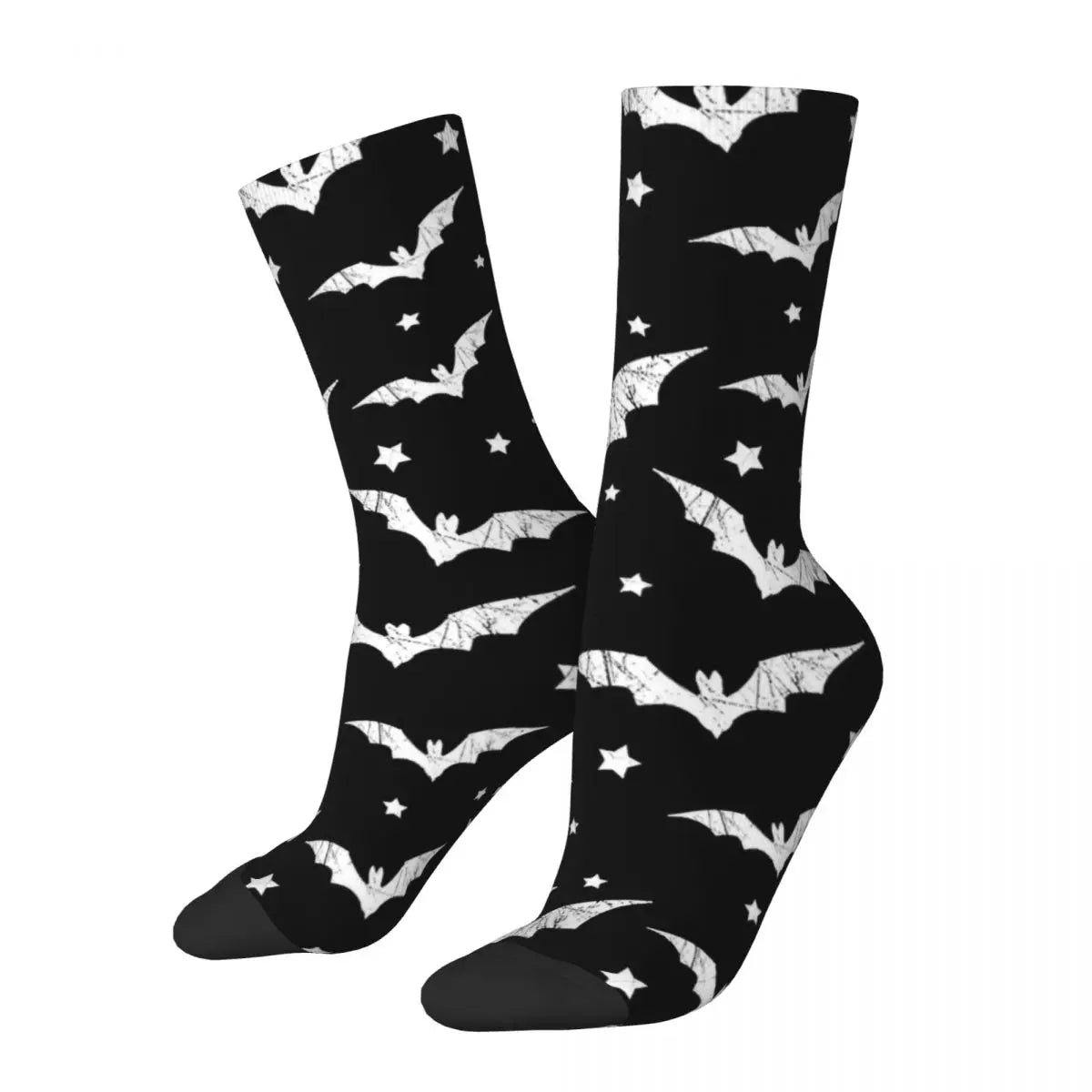 Colorful Bat Halloween Gothic Basketball Socks Polyester Crew Socks for Women Men Non-slip-Style 1-One Size-