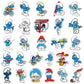 50pcs Smurfs Graffiti Cartoon Stickers - DIY Suitcase Laptop Decals, Retro Water Bottle or Guitar Decor Set-black-