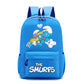 Smurfs Cartoon Kids School Backpack - Retro Laptop Rucksack, Teen Student Bag for Travel or Office Use, Anime Gift-LJL 46-LJL 33-D-44x29x12cm-