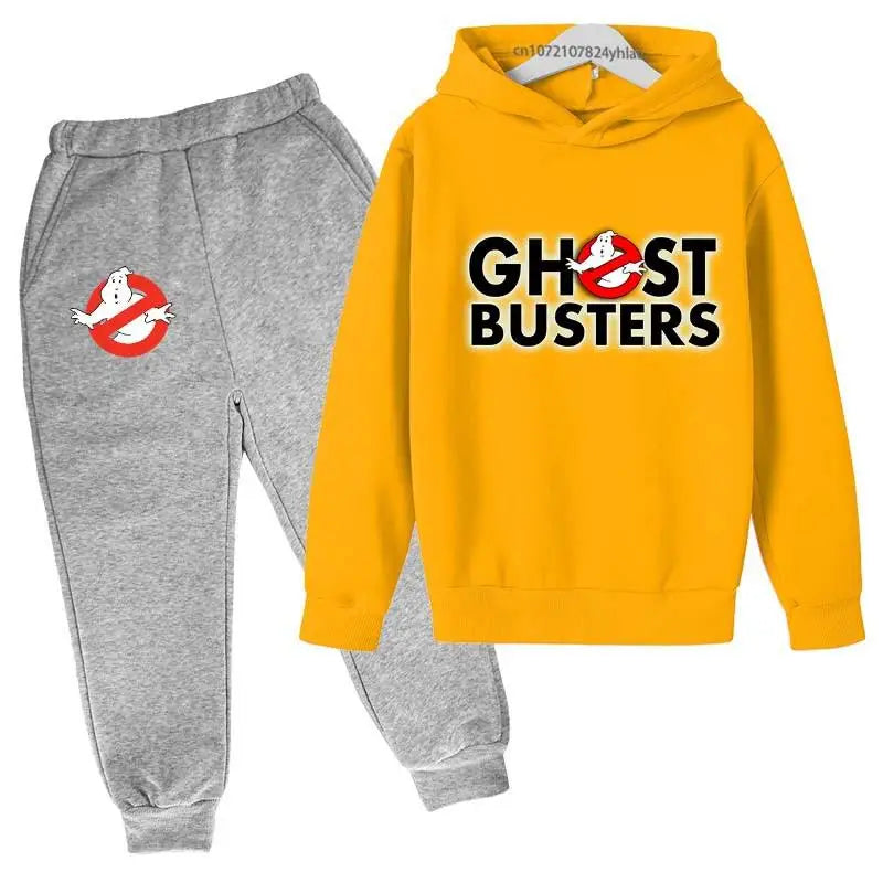 Ghostbusters Kids Cartoon Print Hoodie + Jogging Pants Tracksuit - Ages 2-13 Years-huanghui-130-