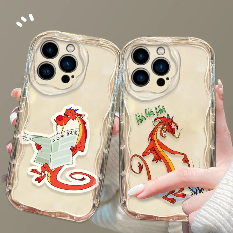 Disney Mulan Mushu Phone Case for iPhone 15 14 13 12 11 - Transparent Cover-