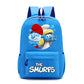 Smurfs Cartoon Kids School Backpack - Retro Laptop Rucksack, Teen Student Bag for Travel or Office Use, Anime Gift-LJL 20-LJL 33-Z-40x26x12cm-