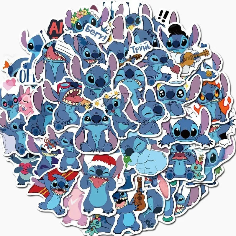 100pcs Kawaii Stitch Stickers Set - Waterproof Cartoon Vinyl Decals for Laptop & Books-100pcs-