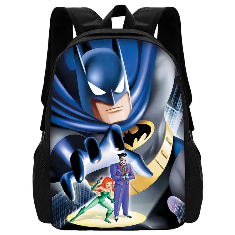 Super B-BatmanS-Logo Child School Backpack with Lunch Bags ,Pencil Bags ,School Bags for Boys Girls Best Gift-XHOO1-SB-172-A1-