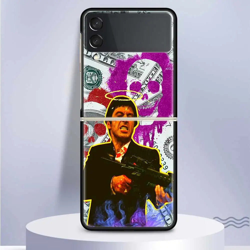 Scarface 1983 - Al Pacino Film Classic - Samsung Galaxy Z Flip Case - Fits Flip3, Flip4, Flip5 - PC Hard Plastic for Z Flip 5, 4, 3, 5G Fundas.-TW828-8-Samsung Z Flip 5-