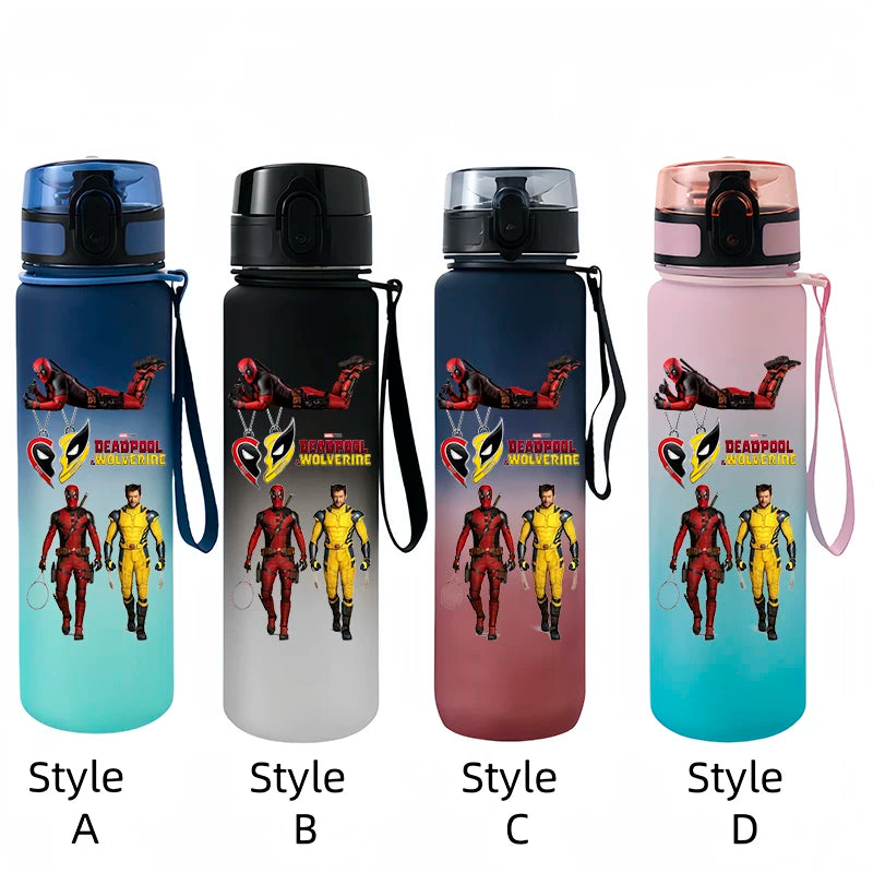 Marvel Deadpool and Wolverine Sports Bottle - 650ML Large Capacity Outdoor Straight Cup - Gift for Students-ss8-Style B-