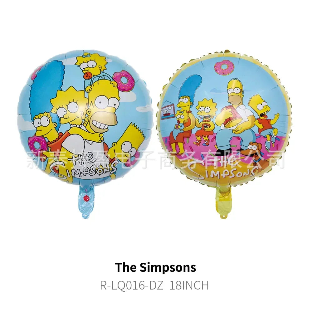 Simpsons Balloon Party Set - Fun Anime Decorations for Birthdays - Great for Family Gatherings or Kids’ Parties-circle 18inch-