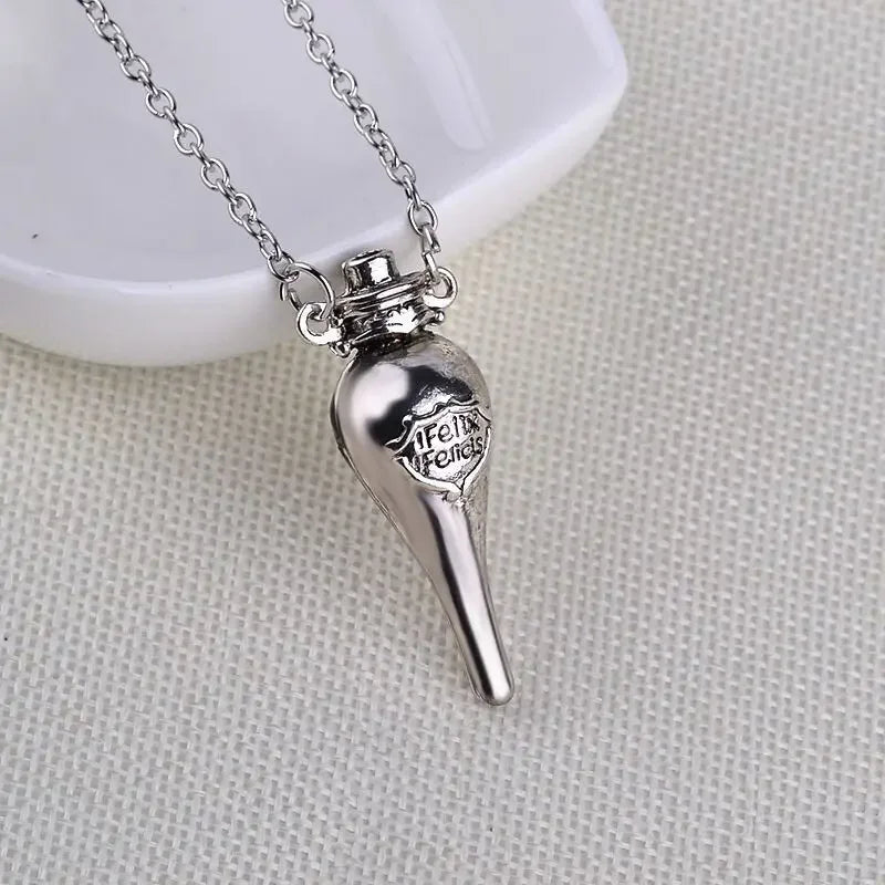 Felix Felicis Potion Necklace - Vintage Harry Potter Magical Liquid Luck Pendant-