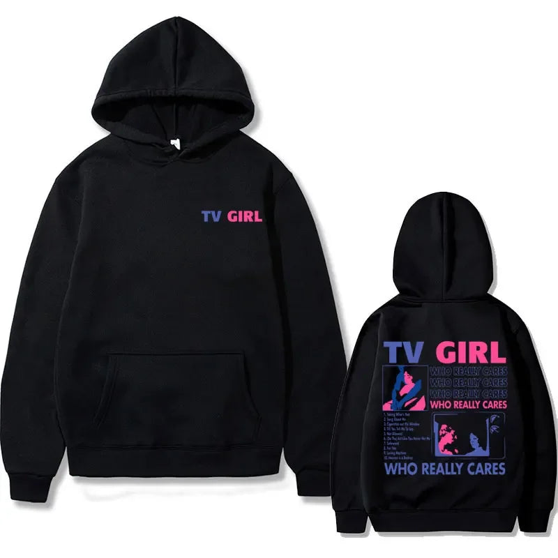 French Exit Hoodie - TV Girl Album Print - Oversized Gothic Sweatshirts for Men or Women-black-XXXL-