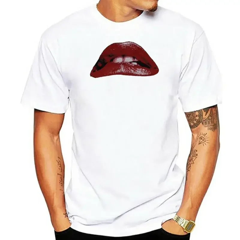 Rocky Horror Picture Show Tee - Iconic Lips Logo - Cool Retro Movie Pride T-Shirt-Men white-XXL-