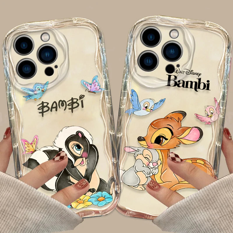 Bambi Thumper Friend Phone Case for iPhone 15 14 13 12 11 - Wave Oil Cover-