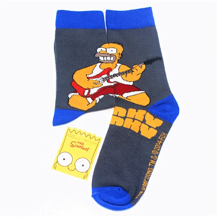 Simpsons Cotton Socks - Funny and Fashionable Hip-Hop Style - Perfect Gift for Girlfriend or Wife Simpsons Fan-17-EUR 35-42-