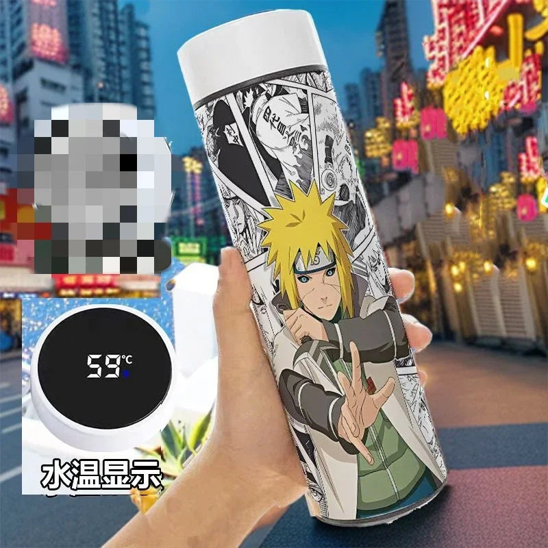 Naruto Anime Smart Thermos - Large Stainless Steel Bottle Featuring Uzumaki Naruto, Kakashi, and Itachi-Naruto-3-500ML-