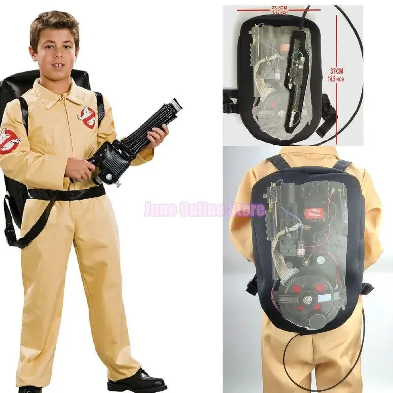 Ghostbusters Halloween Costume - Jumpsuit with Bag for Adults and Kids Ages 3-15-