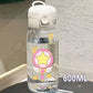 Cardcaptor Sakura Straw Water Bottle - 400ML/600ML Transparent Plastic Anti-Drop Cup for Students and Kids-6-11-