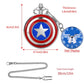 Classic Captain America Stars Shield - Romantic Steampunk Film Gift For Men & Women - Quartz Pocket Watch With Chain - Cult Movie Present-38cm Chain Blue Dial-