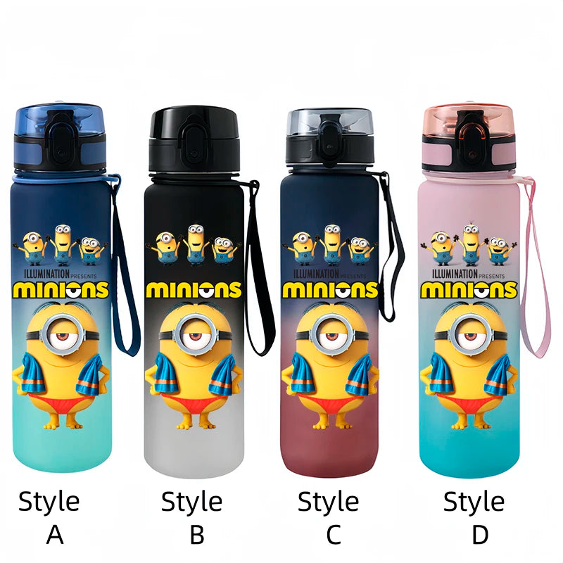 Despicable Me Minions Sports Water Bottle - 650ML Large Capacity Plastic Bottle for Outdoor Activities-xh15-Style A-