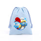 Anime Smurfs Kids Drawstring Bag - Cute Cartoon Print Sports Sack for Parties, Outdoor Gifts, Retro Hand Pouch-LJL 20-20x30cm-