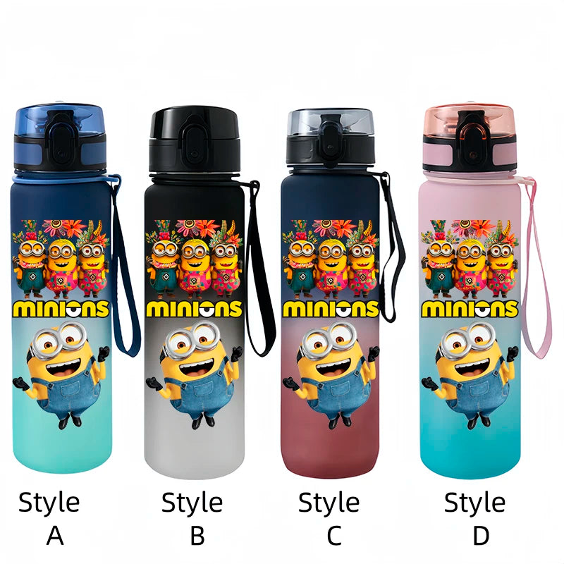 Despicable Me Minions Sports Water Bottle - 650ML Large Capacity Plastic Bottle for Outdoor Activities-xh16-Style A-