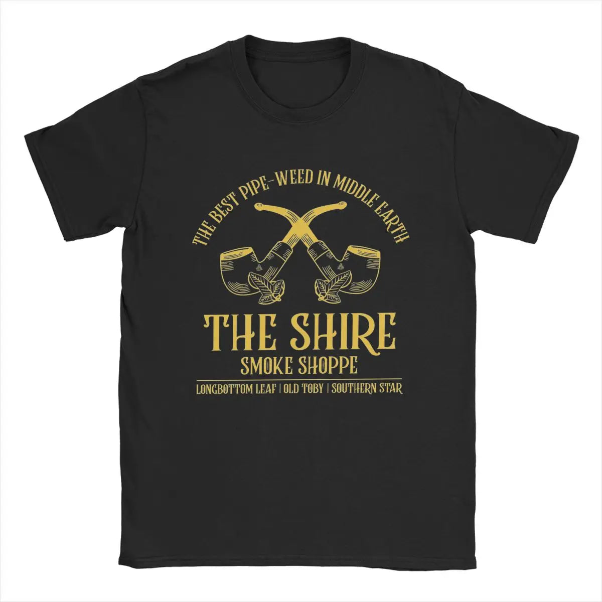 Men's T-Shirt - The Shire Smoke Shoppes - Lords of The Rings Tee - Cotton Short Sleeve Crewneck Plus Sizes-