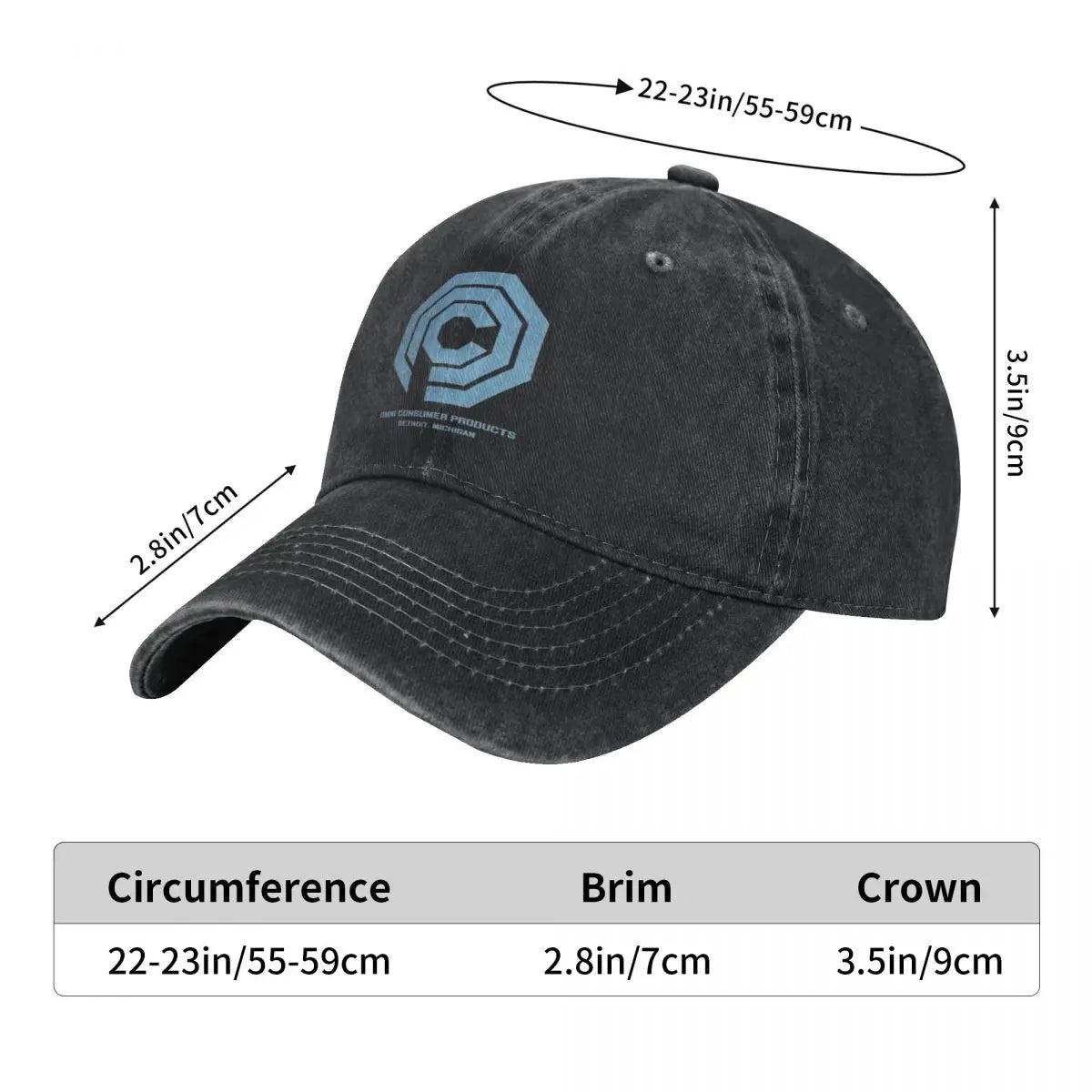 OCP Baseball Cap - RoboCop Omni Dark Casual Hip Hop Hat - Outdoor Sport Cap Gift for Couples-