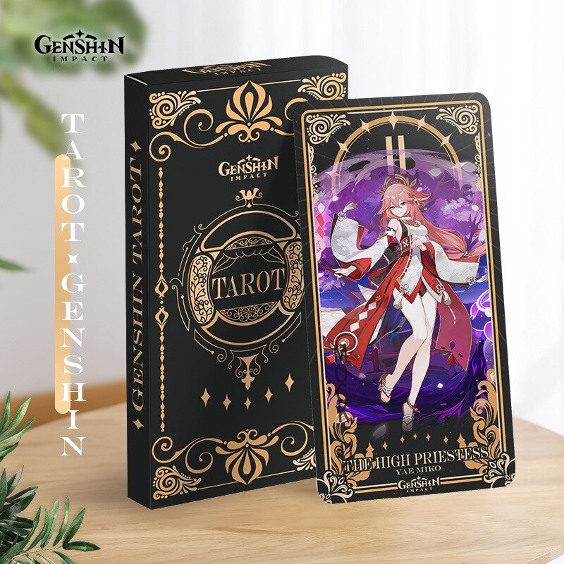 22 Pcs Game - Genshin Impact Tarot Card - Yae Miko Raiden Shogun Kaedehara Kazuha - Cosplay Props Gift For Fans-