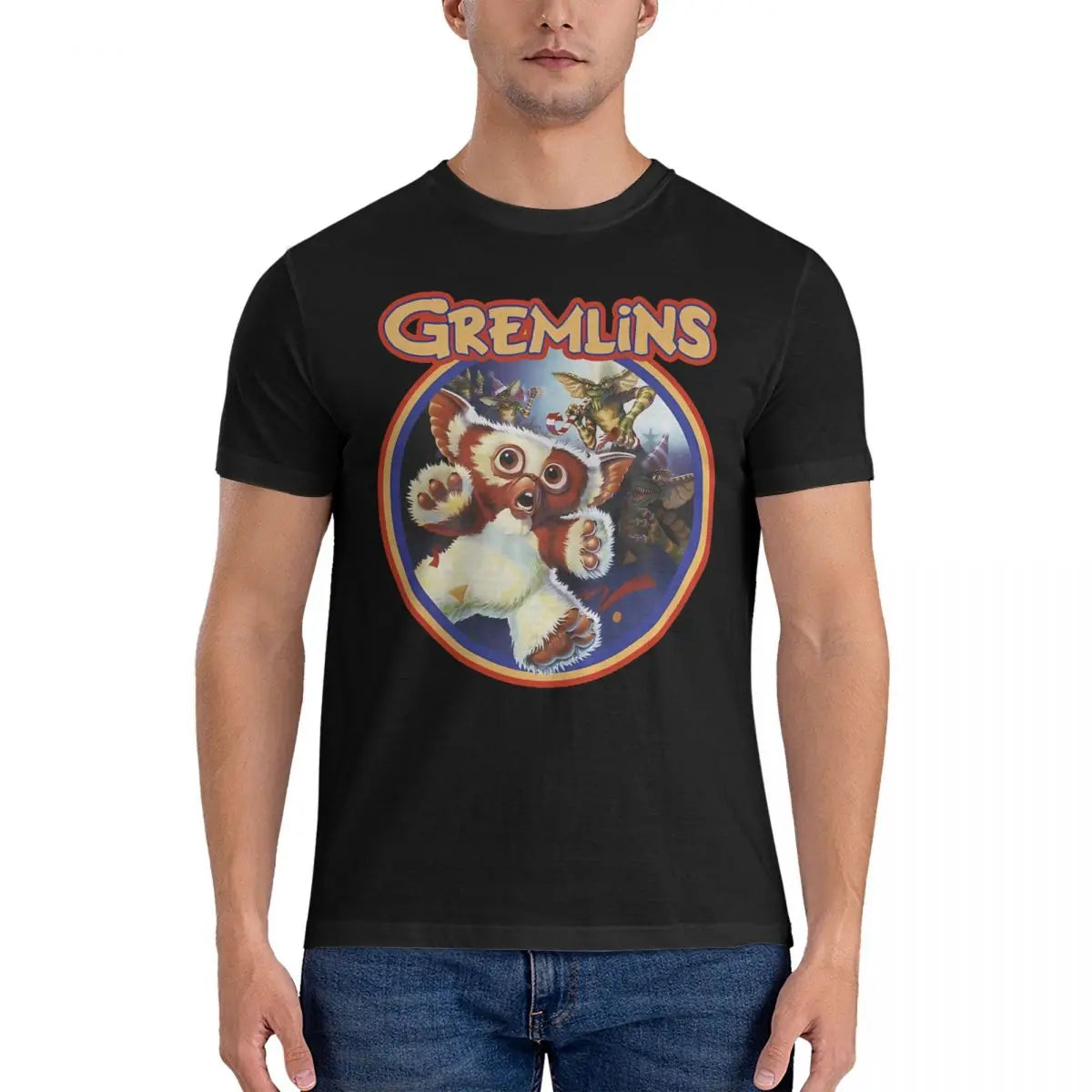 Men’s Scary Gremlins - T Shirts Gizmo - Pure Cotton Clothing - Funny Short Sleeve - Crew Neck Tee Shirt - Gift Idea T-Shirt-