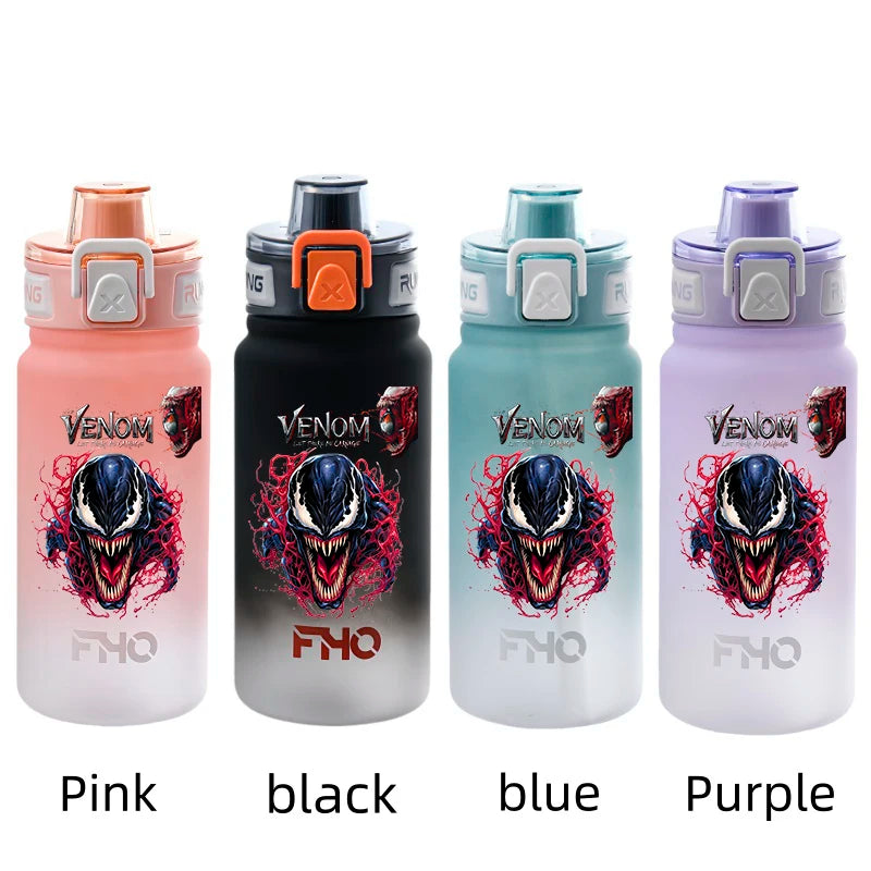 Marvel Venom Kettle - Portable Plastic Water Bottle - Animation Peripheral Spider-Man Drinking Cup for Students-dy3-Purple-