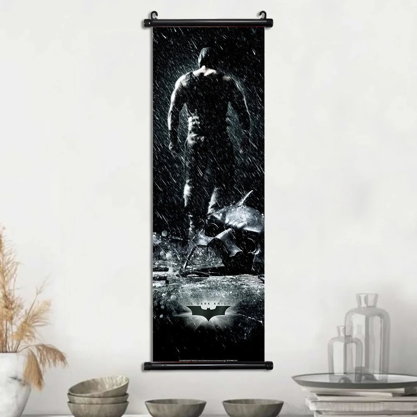 DC Batman Movie Poster Hanging Scroll Wallpaper Wall Artwork Canvas Painting Picture Print Room Home Decoration Art Decor Gift-1-5-15-40x120cm(15x47inch)-CHINA