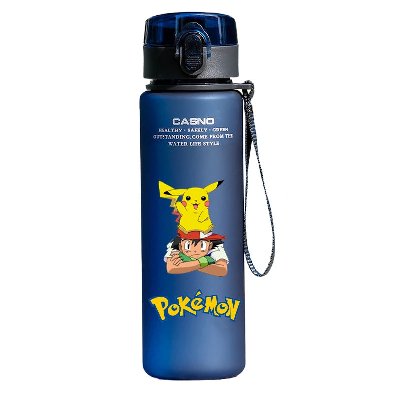 Pokemon Pikachu Water Bottle - Anime 600ML Thermos - Portable Large Capacity Sports Bottle for Kids-BLUE D11-560ML-