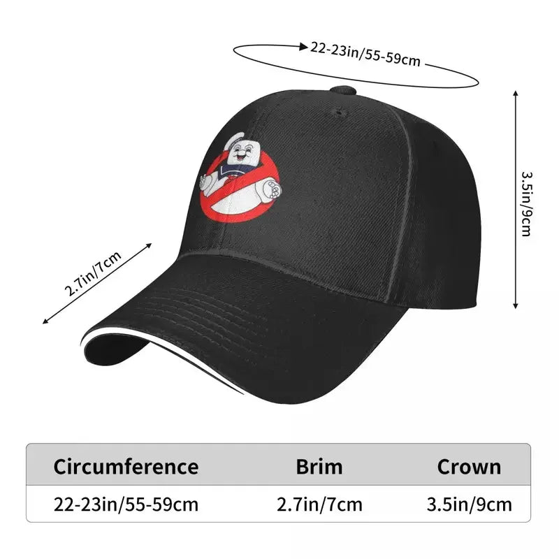 Y2K Marshmallow Mariner Ghostbusters Baseball Cap - Casual Sun Hat for Beach Camping-