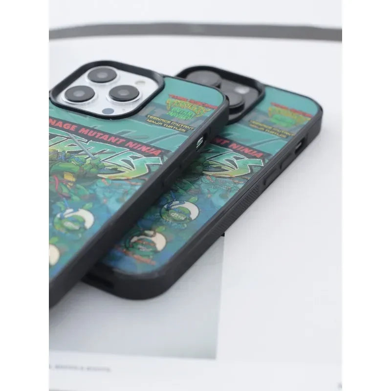 Teenage Mutant Ninja Turtles TMNT Case for iPhone 15 14 13 Pro Max - Laser Gradient Frosted, Cartoon Phone Case-