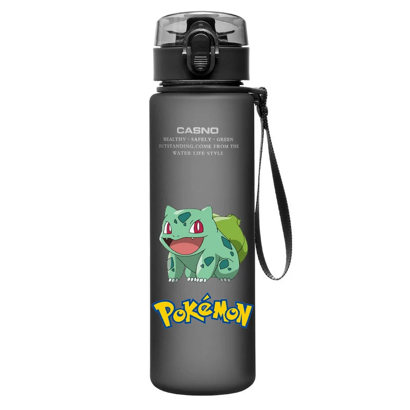 Pokemon Pikachu Water Bottle - Anime 600ML Thermos - Portable Large Capacity Sports Bottle for Kids-GRAY D04-560ML-