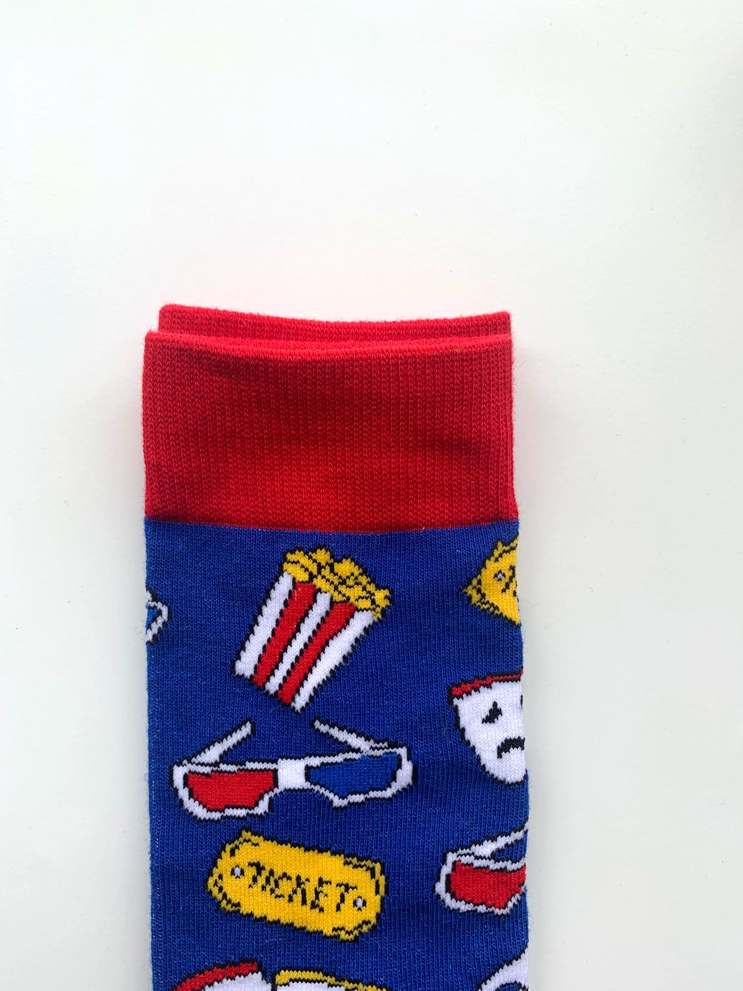 CHAOZHU Navy Cartoon Popcorn Socks - Creative Cotton Blend Long Crew - Autumn Winter Style-38 to 46-