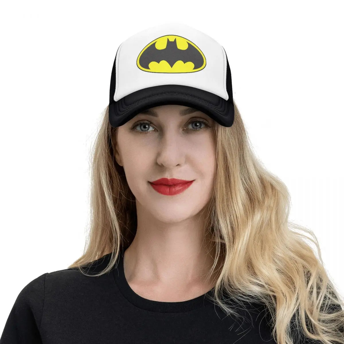 Bats Man Symbol Logo Trucker Cap Fitted Cartoon Dad Hat Trucker Worker Cap Racing Cap Snapback Caps Mesh Baseball Cap Summer-